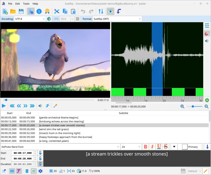 Video preview next to the audio waveform